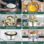 TeamFar Mixing Bowls with Colander Set, Stainless Steel Strainer and Nesting - Image 7