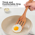 6 Pcs Best Flat Wood Spatula Set Teak Wooden Spoon - Image 4