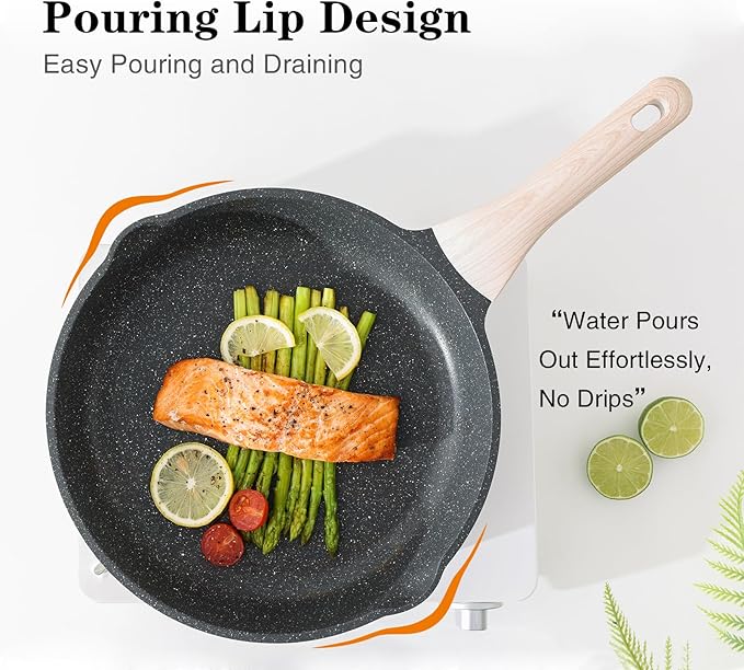 Kordisen Nonstick Frying Pan Set, 3 Piece Skillet Set, Healthy Induction - Image 3