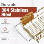 JASIWAY Gold in Sink Dish Drying Rack, Expandable Stainless Steel Small Dish - Image 3