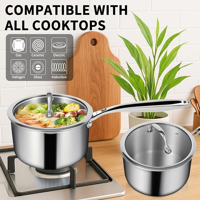 EWFEN 3 Ply Stainless Steel Saucepan - Image 3