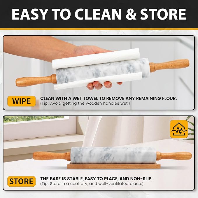 16.7 Inches Marble Rolling Pin for Baking - Image 6