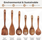 Wooden Spoons for Cooking – Wooden Kitchen Utensils Set - Image 4