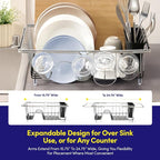 Dish Drying Rack Over The Sink Expandable to 24.5" Dish Drainer — Space-Saving - Image 2