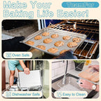 TeamFar Baking Sheet with Rack Set, 17.6/16/12.5 Inch Stainless Steel Cookie - Image 5