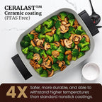 Elite Gourmet 15" x 12" x 3" Stow-Away Foldable Electric Skillet, Ceralast™ - Image 4