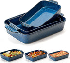 Ceramic Baking Dish Set of 3, Casserole Dishes by Jemirry