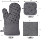 KEGOUU Oven Mitts and Pot Holders 6pcs Set, Kitchen Oven Glove High Heat - Image 2