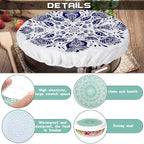 Patelai 10 Pcs Bowl Covers Reusable in 5 Size Stretch Cloth Fabric Elastic Food - Image 3