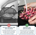 Meadow Lane 6-inch Small Colander, Dishwasher Safe, Double Handles, Compact - Image 7