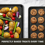 Wildone Baking Sheet Pan Set, Honeycomb Embossed Nonstick Baking Sheet 15x10 In - Image 6