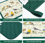 Bird Branch Oven Mitts and Pot Holders Sets 4Pcs, 100% Cotton Heat Resistant - Image 3