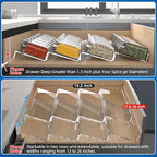 MIUKAA Clear Acrylic Spice Drawer Organizer, 4 Tier- 2 Set Expandable From 13" - Image 3