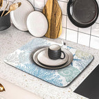 Nautical Dish Drying Mat for Kitchen Counter Coastal Seashell Starfish Summer - Image 5