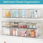 Vtopmart 4 Pack Large Stackable Storage Drawers, Easily Assemble Acrylic - Image 5