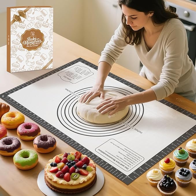 Silicone Baking Mat with Measurement, Non Stick Pastry Mat by MimekitchenKitchenHelper