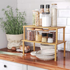 VERTORGAN Cabinet Organizer Shelf, Kitchen Counter Shelves, Bamboo Stackable - Image 6
