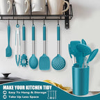 E-far 14 Pieces Silicone Cooking Utensils Set, Kitchen Utensils Set - Image 8