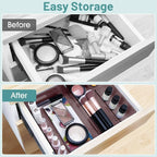 WOWBOX 25 PCS Plastic Drawer Organizer Set, 4 Sizes Desk Drawer Divider - Image 4