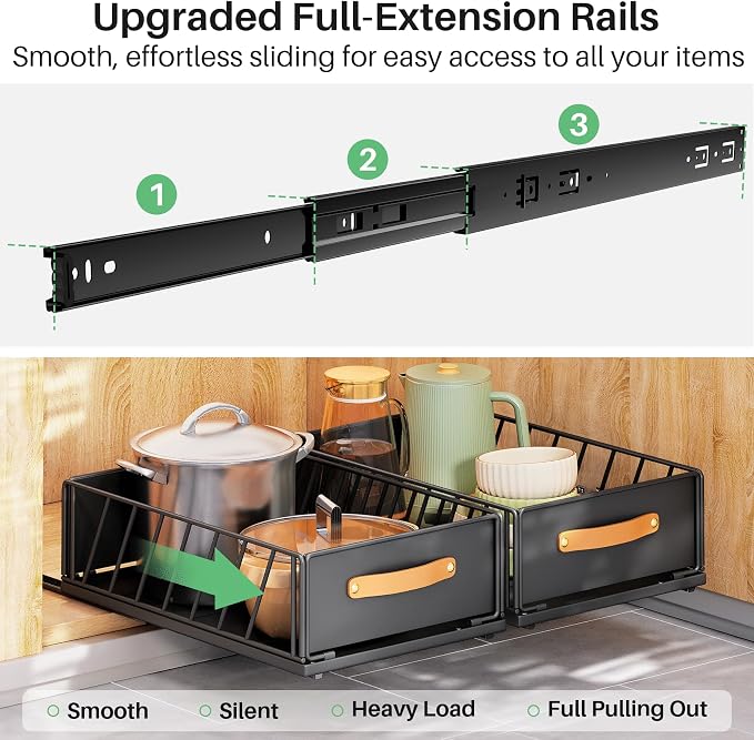 Pull out Cabinet Organizer, Heavy Duty Slide out Pantry Shelves Drawer Storage - Image 4