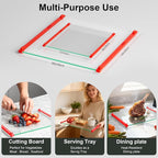 2PCS Glass Cutting Board with Silicone Grip, 80% Stronger Shatter Resistance - Image 3