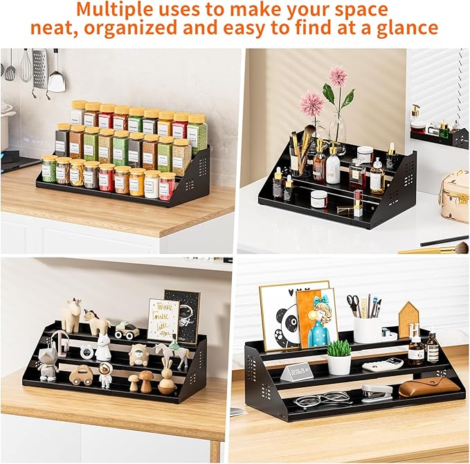 RCHYFEED Spice Rack Organizer for Cabinet, 3 Tier Spice Rack Expandable - Image 5