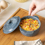 Individual Serving Pot Set of 4-10 Oz Ceramic Mini Cocotte - Image 2