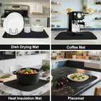 Black Dish Drying Mat XXL 17”x24” – Absorbent Kitchen Drying Mat - Image 5