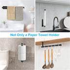 UREZORGEAR 2nd Gen Paper Towel Holder Under Cabinet No Drilling, Self Adhesive - Image 7
