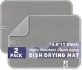 14.6*11.8 inch Microfiber Dish Drying Mat, 2 Compact Ultra Absorbent Dish Mat by Hydro2Go