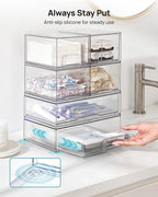 Vtopmart Clear Stackable Storage Drawers Set of 5, Plastic Organizer Bins - Image 7