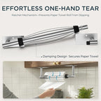 FORIOUS Paper Towel Holder Under Cabinet, Single Hand Operable - Image 2