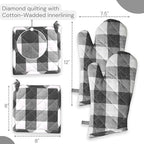 Oven Mitt & Pot Holder Buffalo Plaid Check 100% Cotton Heat Resistant Oven - Image 5