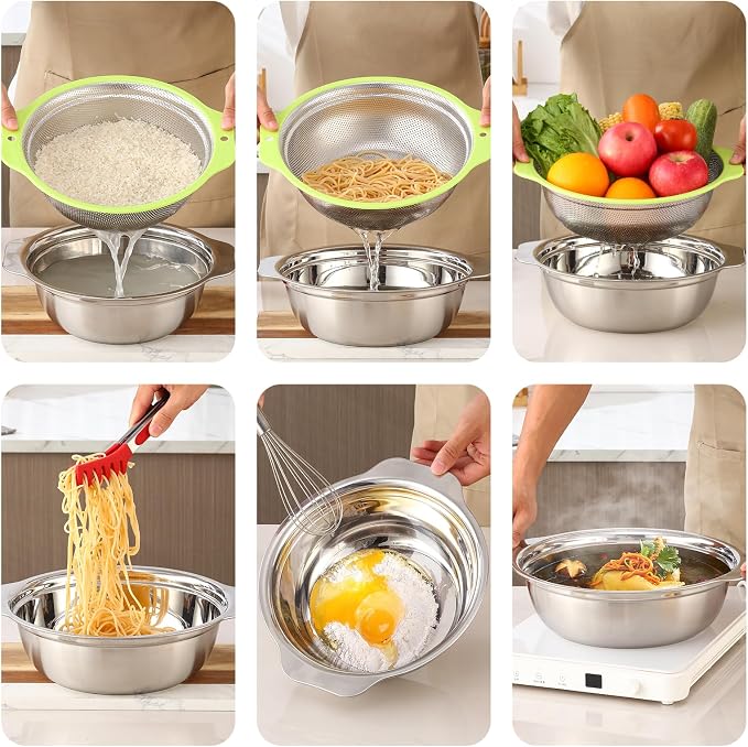 Colander Stainless Steel Microporous, 2QT Rice Strainer - Image 7
