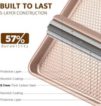 Wildone 2 Pack Half Sheet Baking Pans, Honeycomb Embossed Nonstick Baking Sheet - Image 3