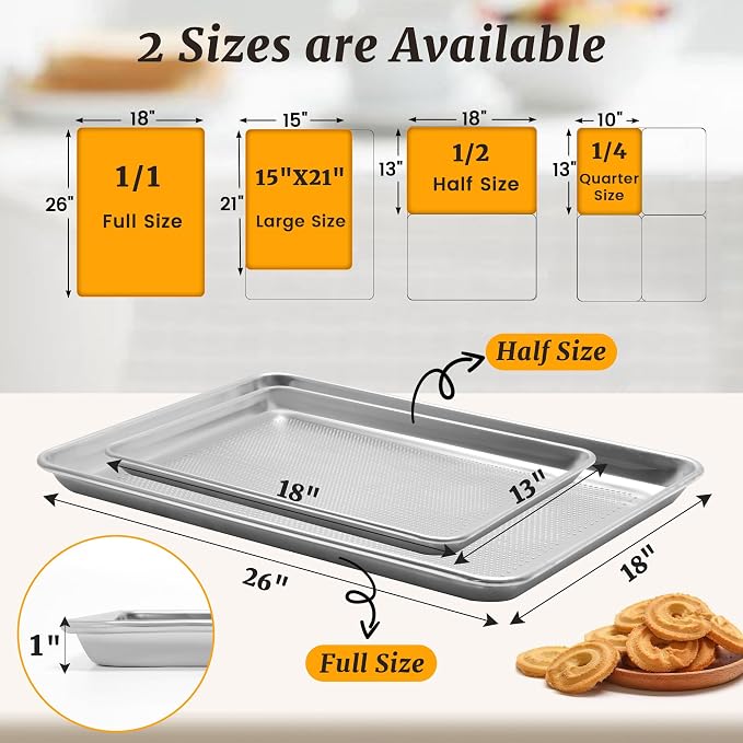 12 Pack Half Size Aluminum Perforated Baking Sheet Pan, Restaurant & Kitchen - Image 5