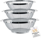 U.S. Kitchen Supply Set of 3 Stainless Steel Colander Strainers Net Baskets 5 by USKitchenSupply