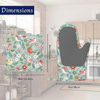 Birds Floral Potholders & Oven Mitts Sets Colourful Flowers Silicone Heat - Image 2