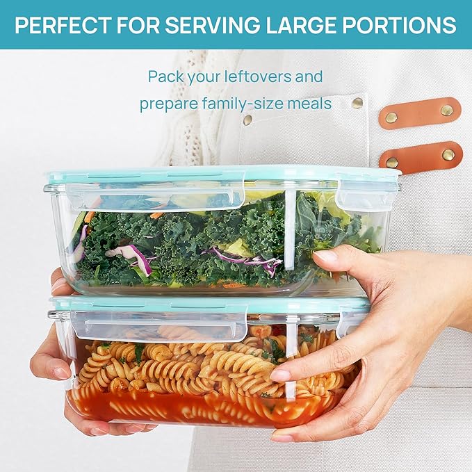 Vtopmart 2Pack 1860ml/63oz Large Glass Containers Food Storage - Image 3