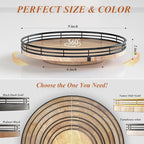 9" Oak Wood Lazy Susan Turntable Organizer - Image 6