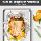 Baking Sheet Cookie Sheet Set of 2, Umite Chef Stainless Steel Baking Pans Tray - Image 6