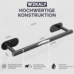 Black Paper Towel Holder Under Cabinet, Self Adhesive or Wall Mounted SUS304 - Image 3