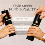 Wooden Salt and Pepper Grinder Set – Refillable Manual Salt and Pepper Mills - Image 4