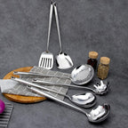 VALESKA 6PCS Stainless Steel Cooking Utensils Set, 18/10 Metal Kitchen Utensils - Image 7