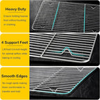 E-far Baking Cooling Rack Set of 2, Stainless Steel Metal Roasting Cooking Racks - Image 3