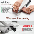 Rolling Knife Sharpener with Diamond and Ceramic Discs, Kitchen Knife Sharpener - Image 7