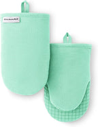 KITCHENAID Gourmet Series Gridlines Mini Oven Mitts 2-Pack Set, Heat Resistant by KitchenAid