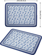 Blue Floral Branches Dish Drying Mat - Image 2