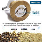 Salt and Pepper Grinder Set Manual Pepper Mill Set Classical Hand Shake Wooden - Image 4