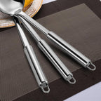 Pleafind Serving Utensils Set for Parties, 3-Piece Silver Stainless Steel - Image 4